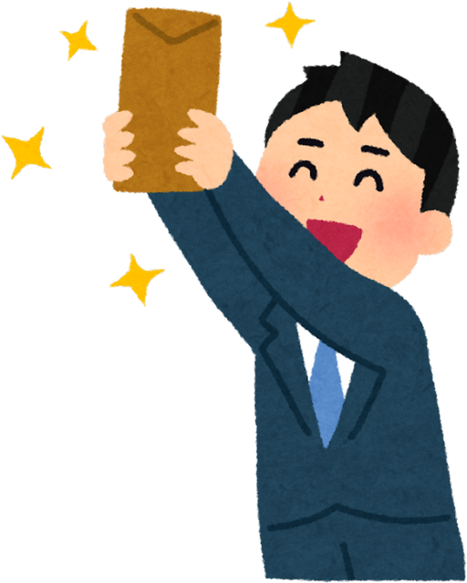 Illustration of an Excited Businessman Receiving Salary